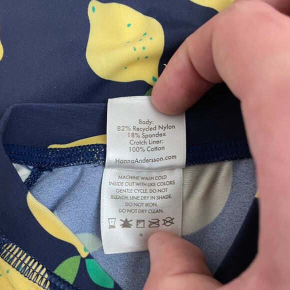 Hanna Andersson Lemon Print One-Piece Rashguard Swimsuit 3T Unisex UPF 50+ - Picture 9 of 10